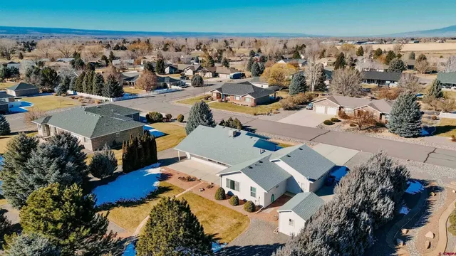 an aerial view of a house