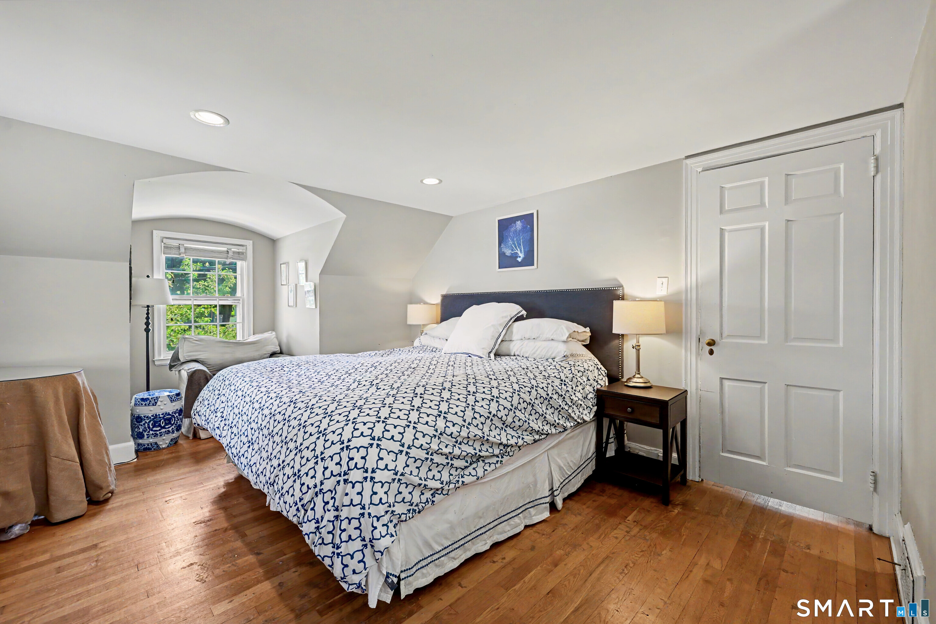 31 Smedley Road Fairfield, CT 06824 - Photo 27 of 39 Primary bedroom with charming dormer, closet plus huge walk-in attic storage/closet