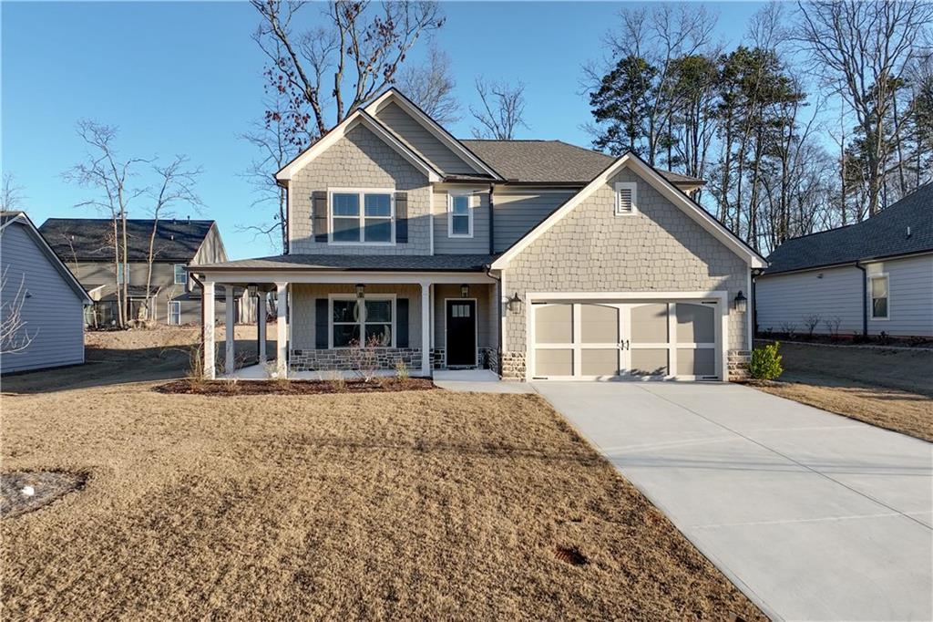 front view of a house with a porch