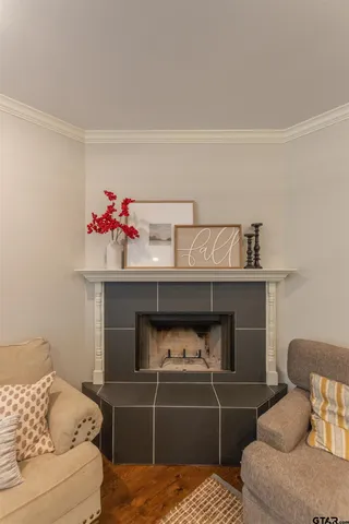 a room with a table and a couch