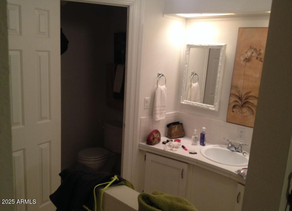 834 South Meridian Road, Unit 173 Apache Junction, AZ 85120 - Photo 3 of 6 a bathroom with a sink and a mirror