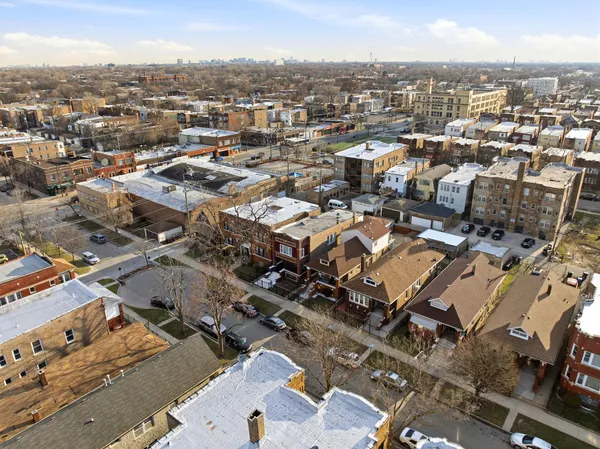 an aerial view of a city
