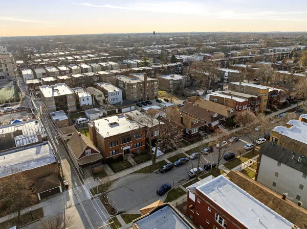 an aerial view of a city