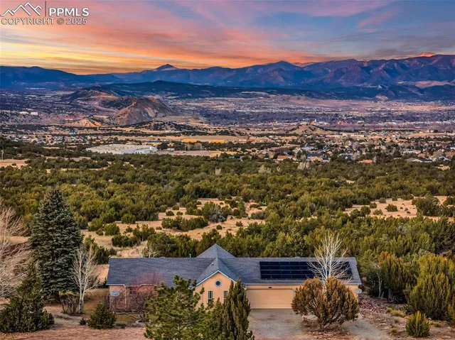 a view of city and mountain