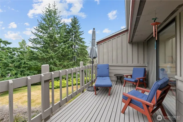 a view of balcony with outdoor seating