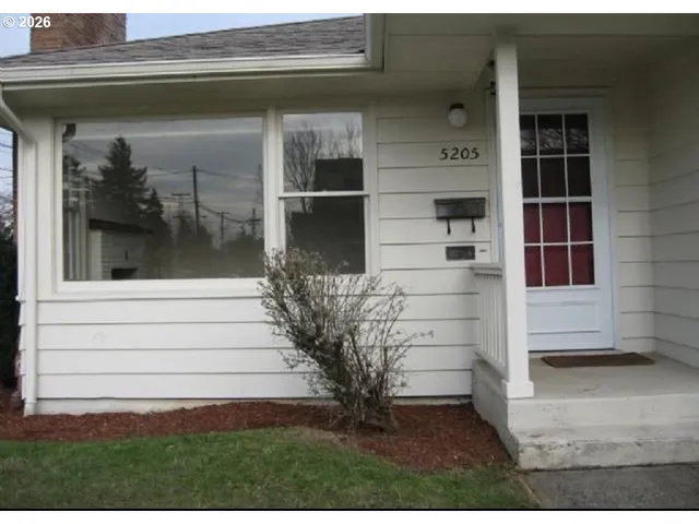 a view of front door and potted plants