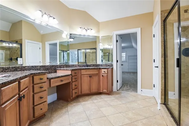 a view of a room with a projector and walls