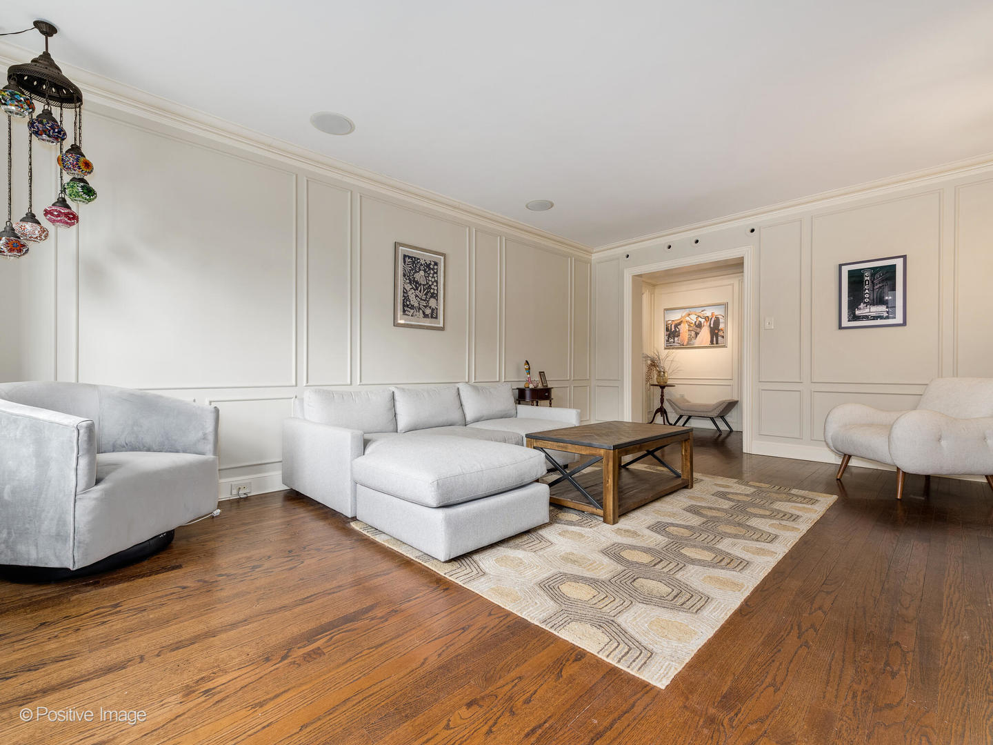 Undisclosed Address Chicago, IL 60611 - Photo 4 of 15 a living room with furniture and a wooden floor