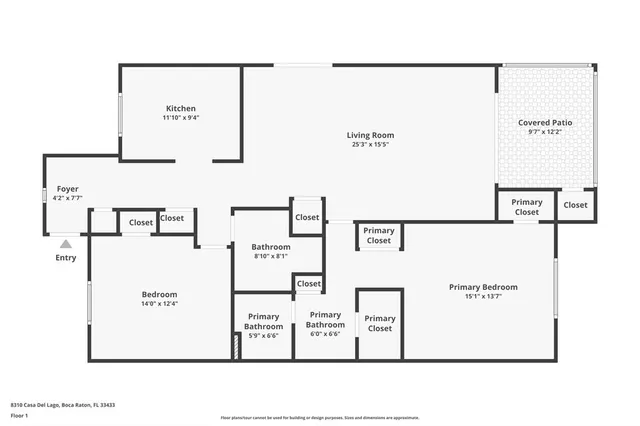 $359,900 | 8310 Casa Del Lago, Unit 1A, Boca Raton, FL 33433