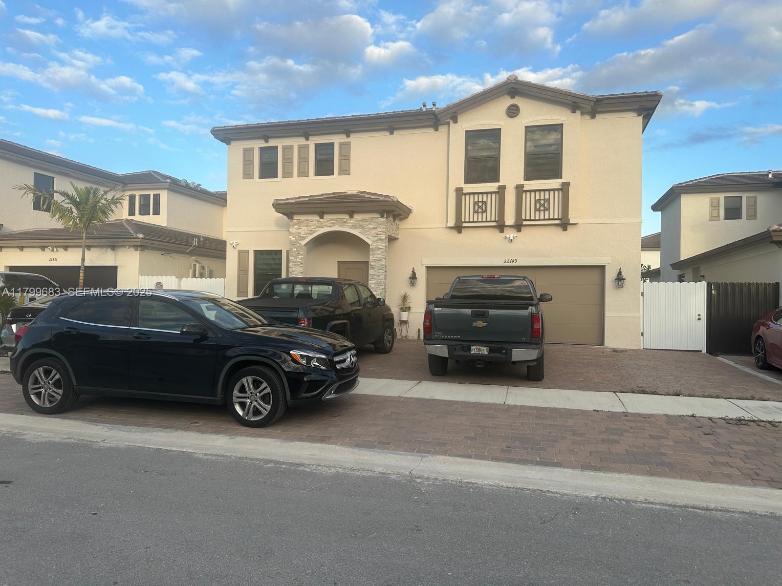 a car parked in front of a house