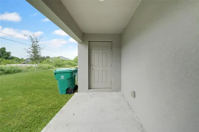 a view of a garden from a windows