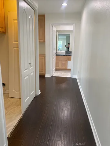 a view of room with cabinets