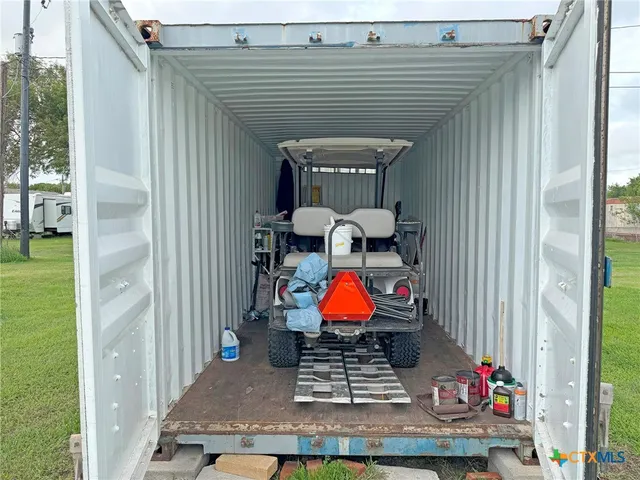 an outdoor view with seating space