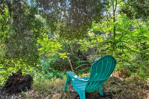a view of outdoor space with trees all around