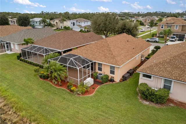 an aerial view of a house