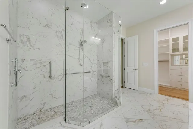 a bathroom with a shower