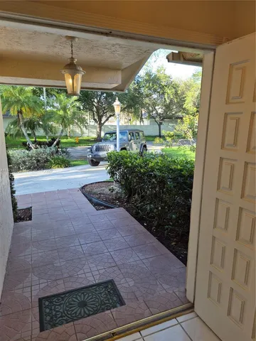 a view of a garden from a windows