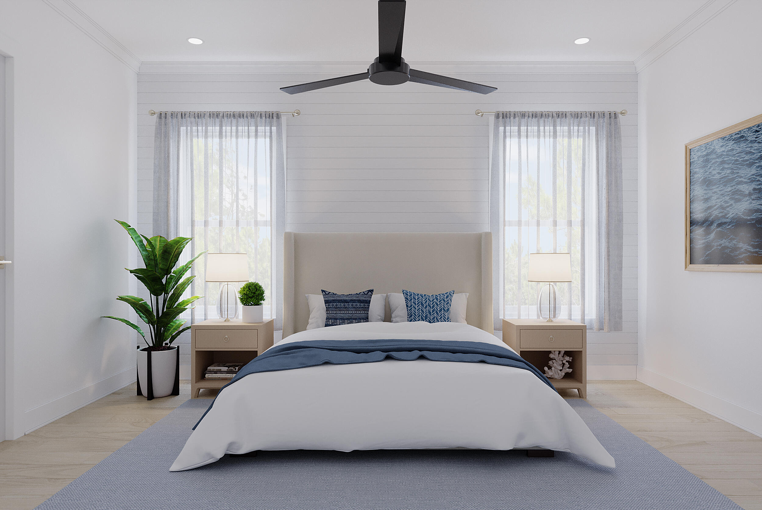 14 Jaken Ln Inlet Beach Inlet Beach, FL 32461 - Photo 11 of 22 a bedroom with a bed and a potted plant