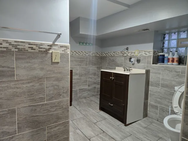 a bathroom with a shower
