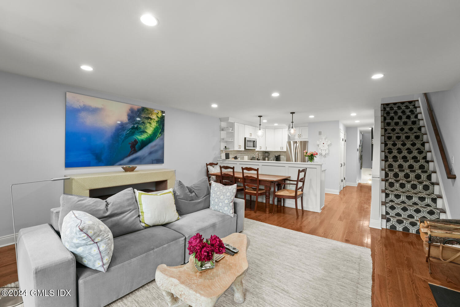 9 River Road, Unit 418 Cos Cob, CT 06807 - Photo 7 of 41 Living Room view to Kitchen
