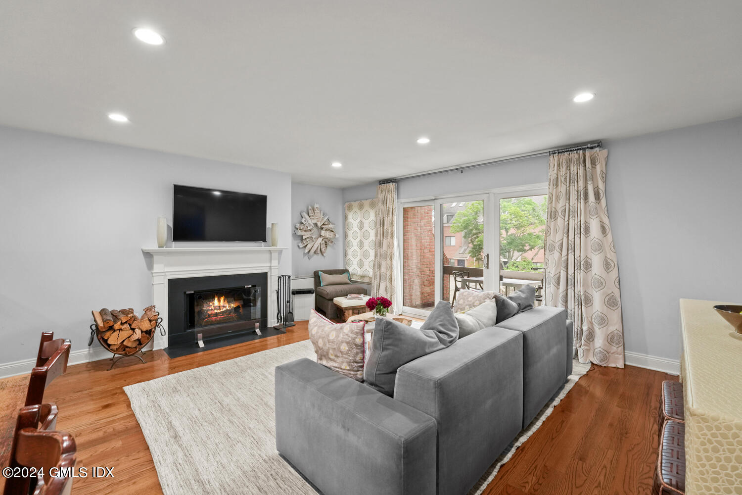 9 River Road, Unit 418 Cos Cob, CT 06807 - Photo 8 of 41 Living Room Fireplace