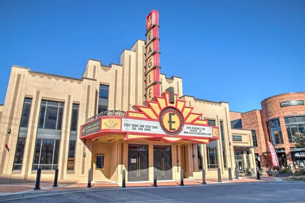 a front view of a multi story building
