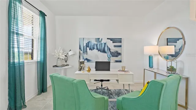 a living room with furniture