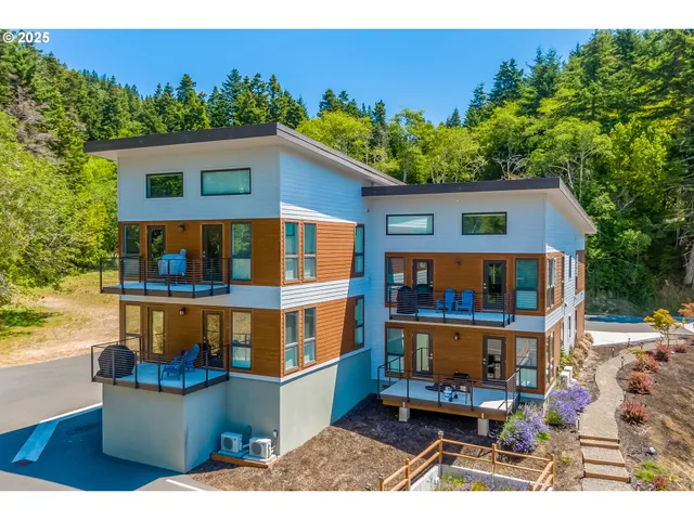 a front view of a house with balcony