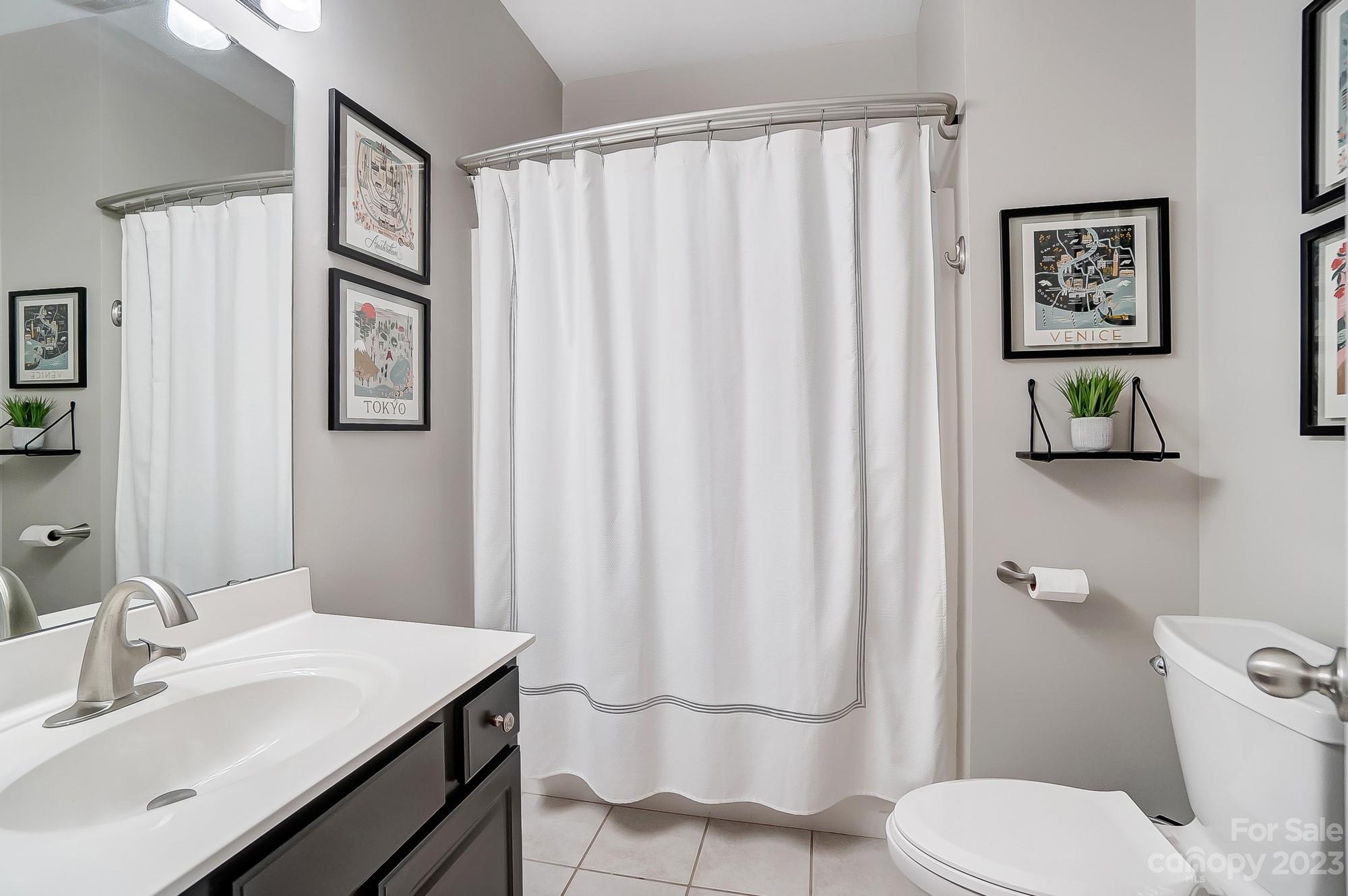 1105 Legacy Lane Fort Mill, SC 29708 - Photo 30 of 43 a bathroom with a sink a toilet and shower curtain