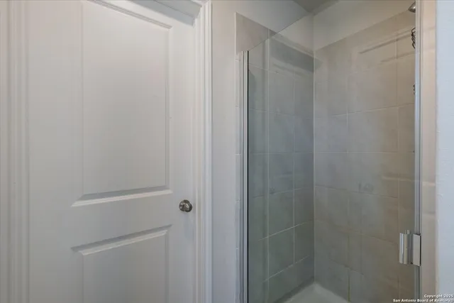 a bathroom with a shower