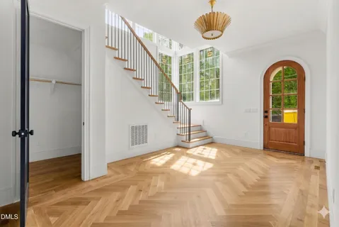 a view of an entryway with a window