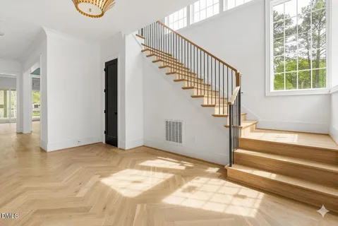 a view of an entryway with staircase