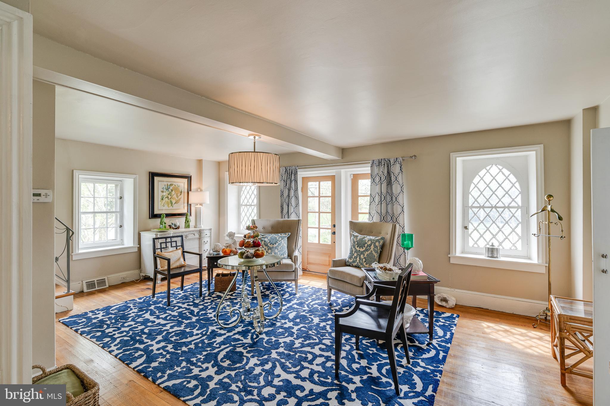 301 Mcclenaghan Mill Road Wynnewood, PA 19096 - Photo 38 of 60 Another Living area with ornate windows!
