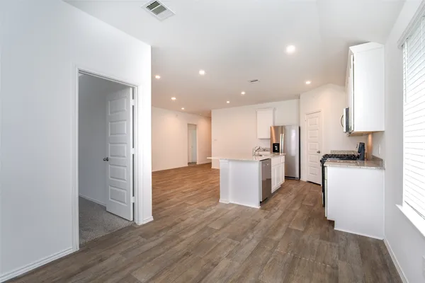 an empty room with a window