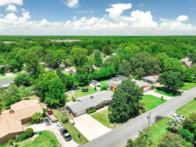 a view of a lake with a big yard