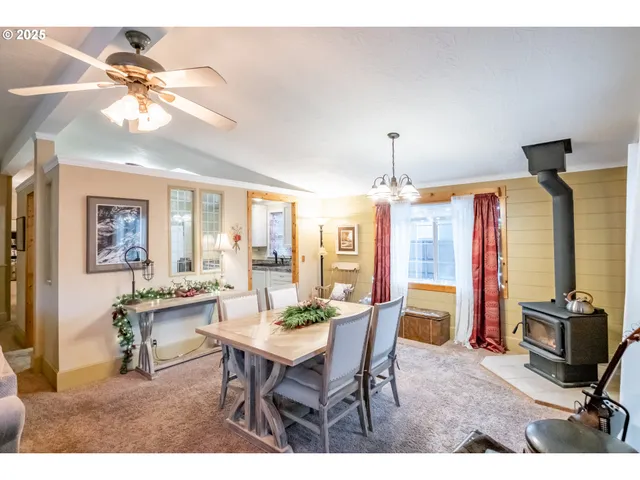 a view of a dining room and livingroom view