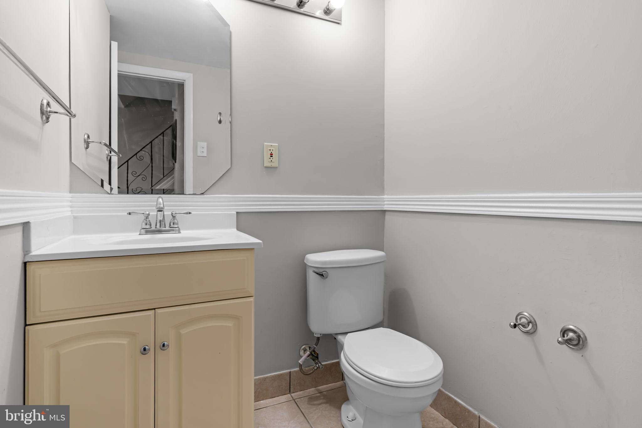 Modern bathroom with sleek finishes.