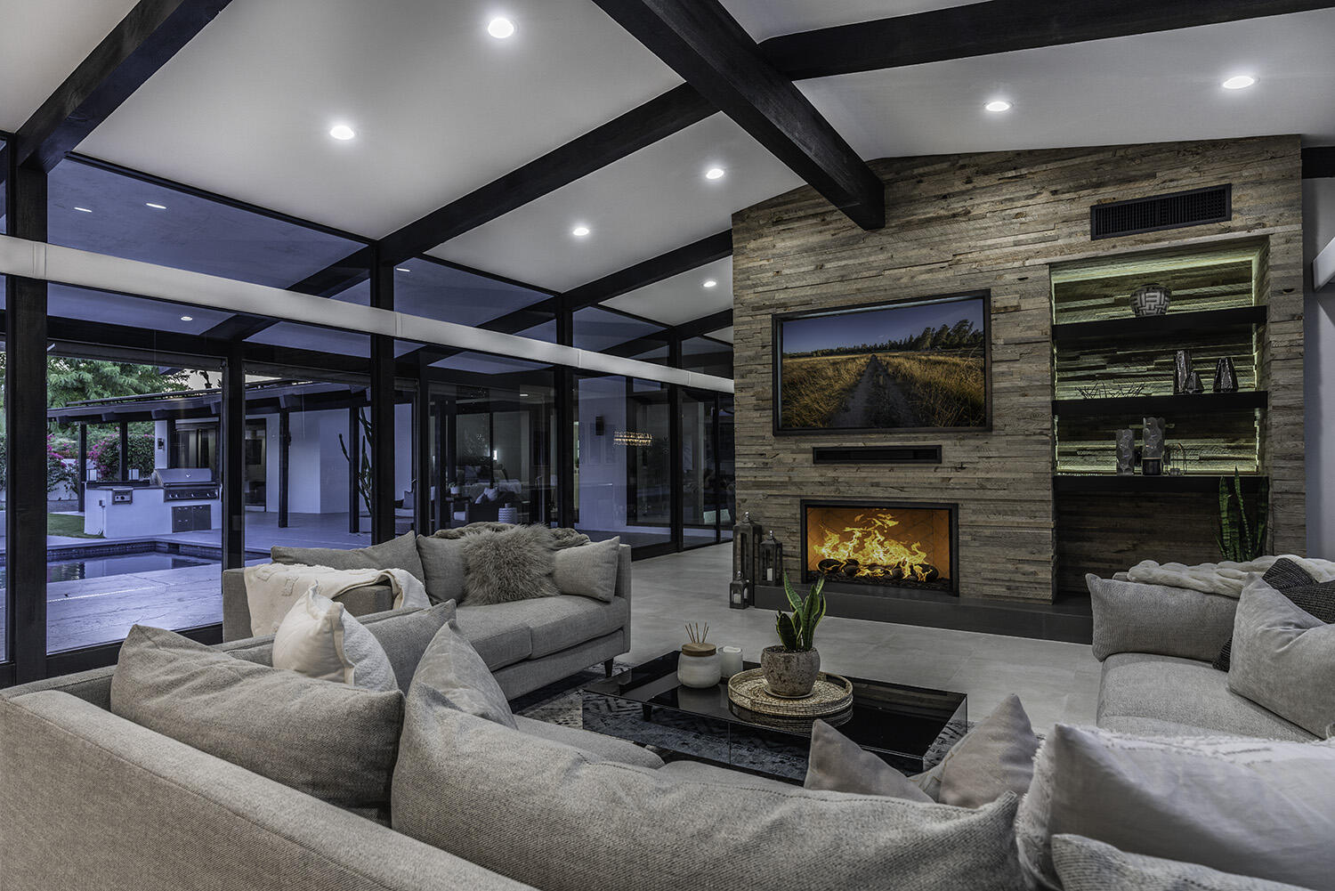 45731 Paradise Valley Road Indian Wells, CA 92210 - Photo 7 of 41 a living room with furniture and a fireplace