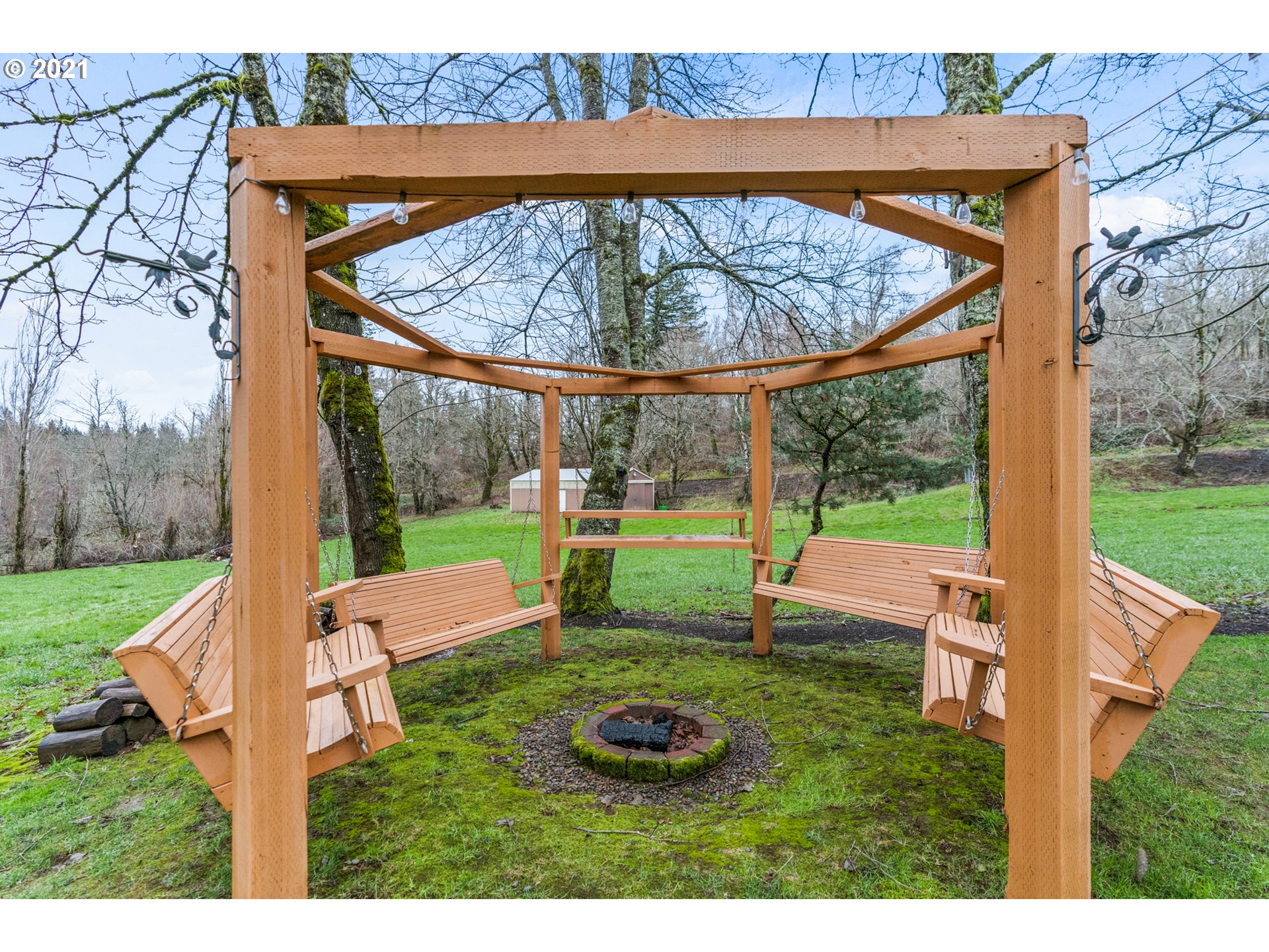 716 Northeast Evans Road Corbett, OR 97019 - Photo 27 of 32 a view of backyard with trampoline