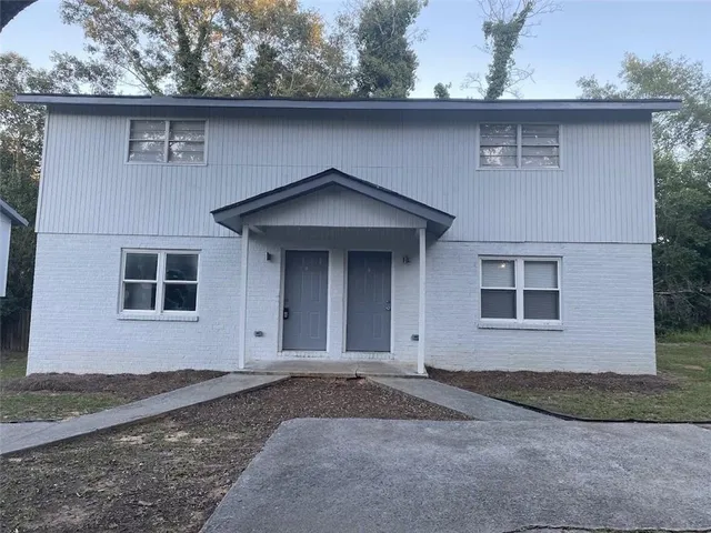 a front view of a house