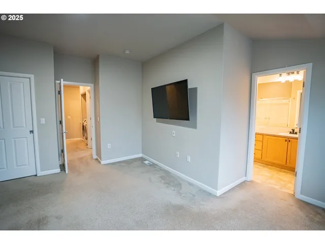 a view of an empty room with a room