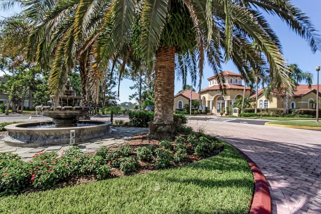 a view of street with with large trees