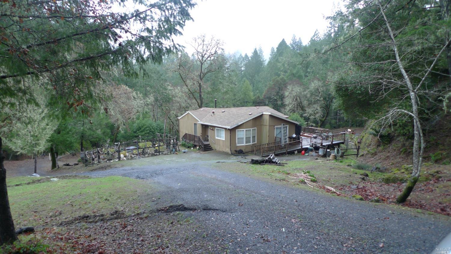 a view of a house with a yard lush green forest