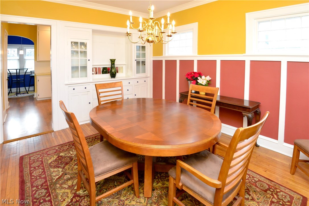 15629 Munn Road Cleveland, OH 44111 - Photo 10 of 24 Another view of the Dinning rm shows the built in Welsh Dressers w/ glass doors, allowing for a lot of extra storage