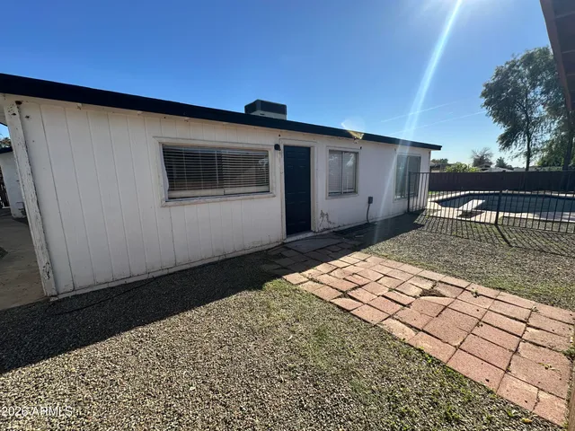 a backyard of a house