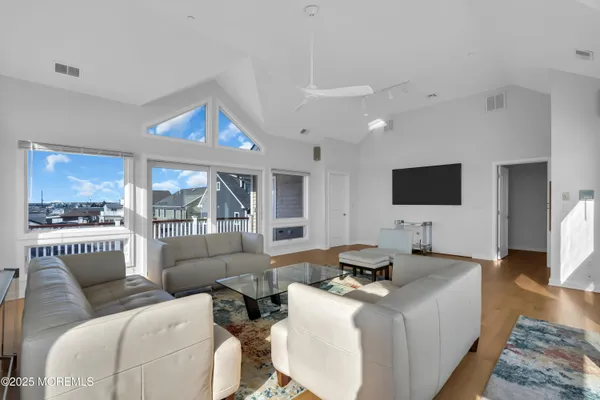a view of a balcony with city view