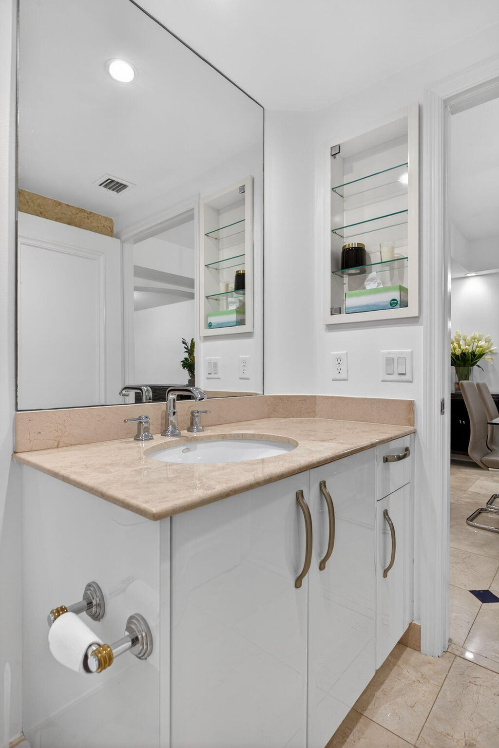 2051 Southeast 3rd Street, Unit TH8 Deerfield Beach, FL 33441 - Photo 15 of 58 a bathroom with a sink and a mirror