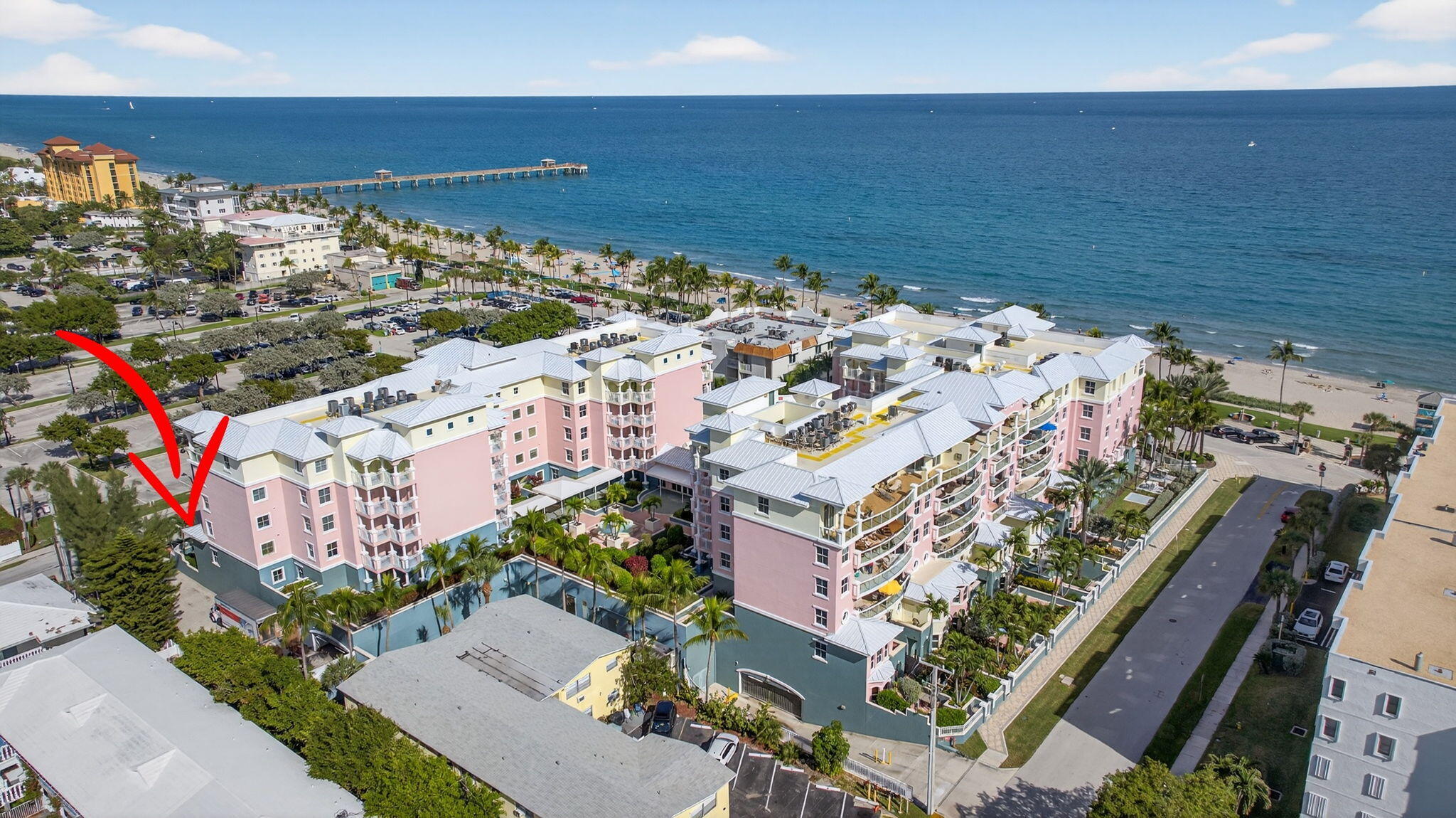 2051 Southeast 3rd Street, Unit TH8 Deerfield Beach, FL 33441 - Photo 55 of 58 an aerial view of beach and ocean