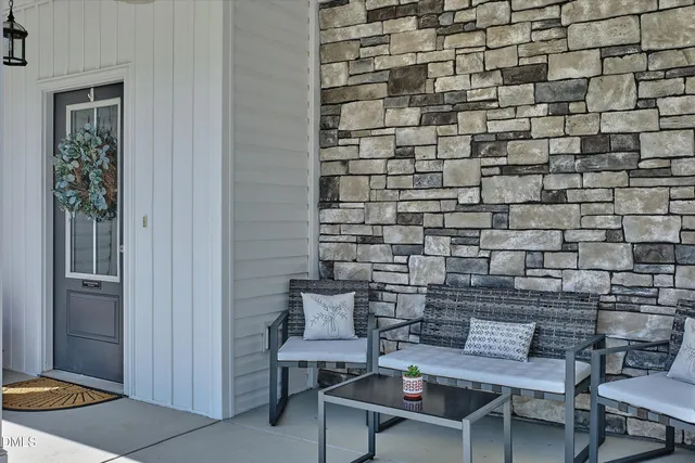 front view of a house with a small window