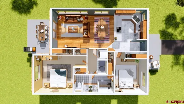 a front view of a building with glass windows